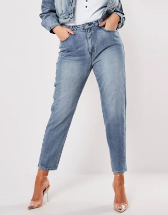 Plus-Size Blue Riot Co-Ord High-Waisted Denim Mom Jeans