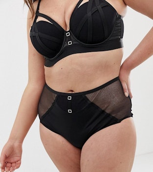 City Chic Onyx Cut-Out Strapping Bra & Brief Set