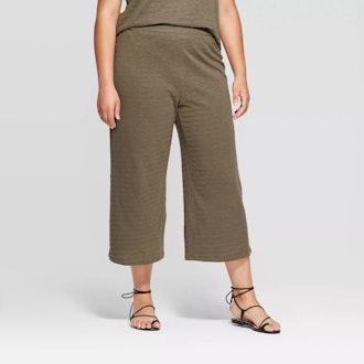 Wide Leg Knit Cropped Pants