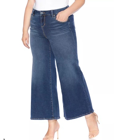 SLINK Jeans Plus Wide-Leg Jeans In Heather