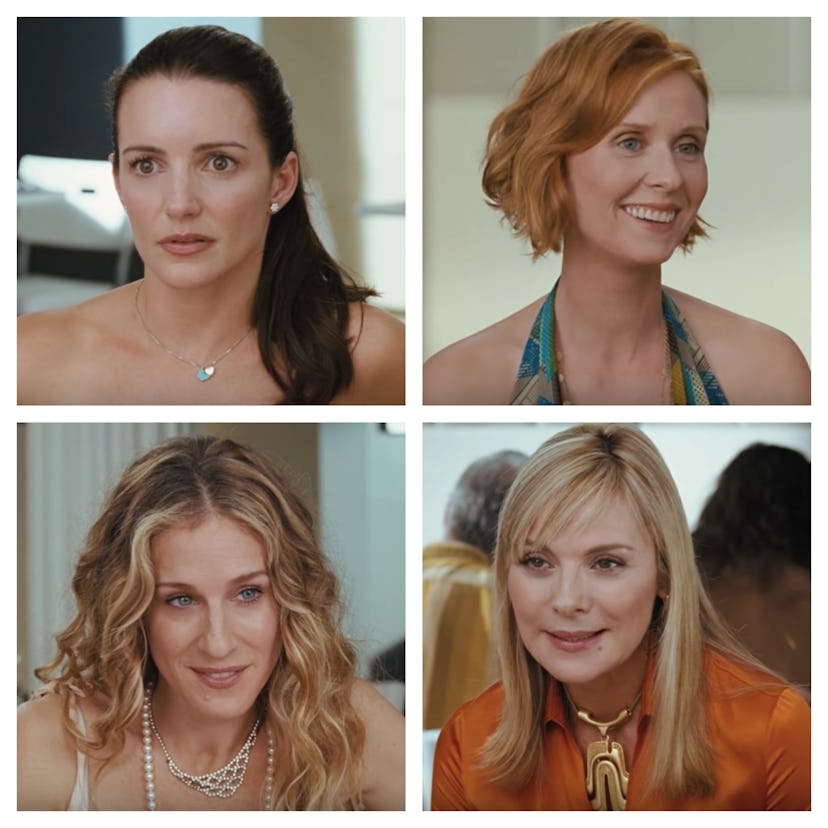 A collage of Charlotte, Miranda, Carrie and Samantha from Sex and the City 