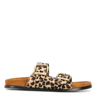 Buckled Leopard Sandals