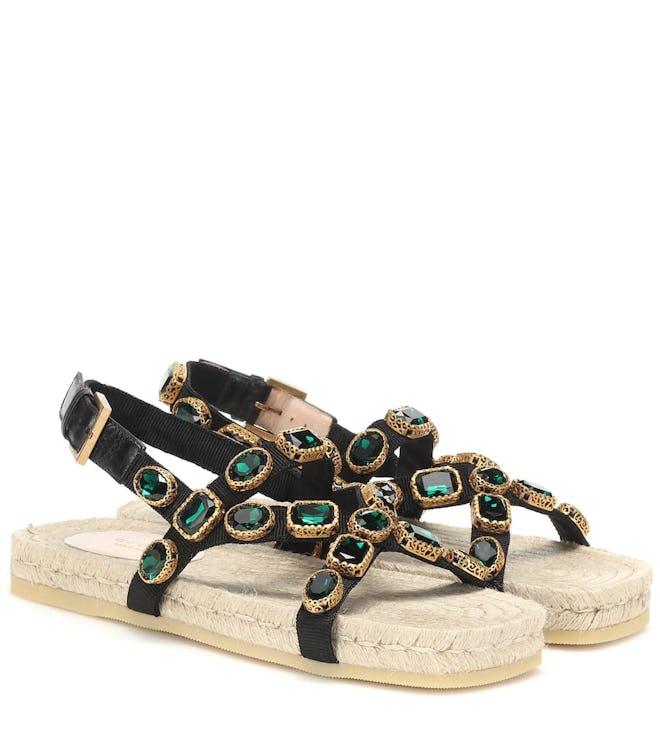 Gucci Embellished Espadrille Sandals