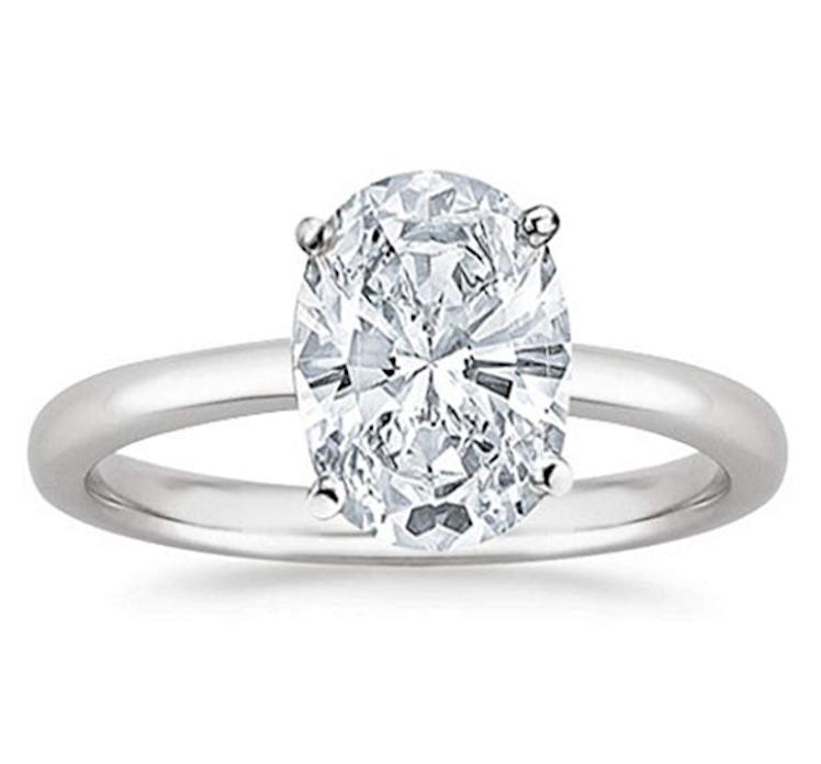 0.5 Carat Oval Cut Solitaire Diamond Engagement Ring
