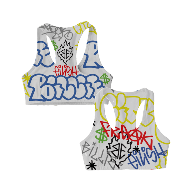 Billie Eilish x Freak City Grafitti Sports Bra 