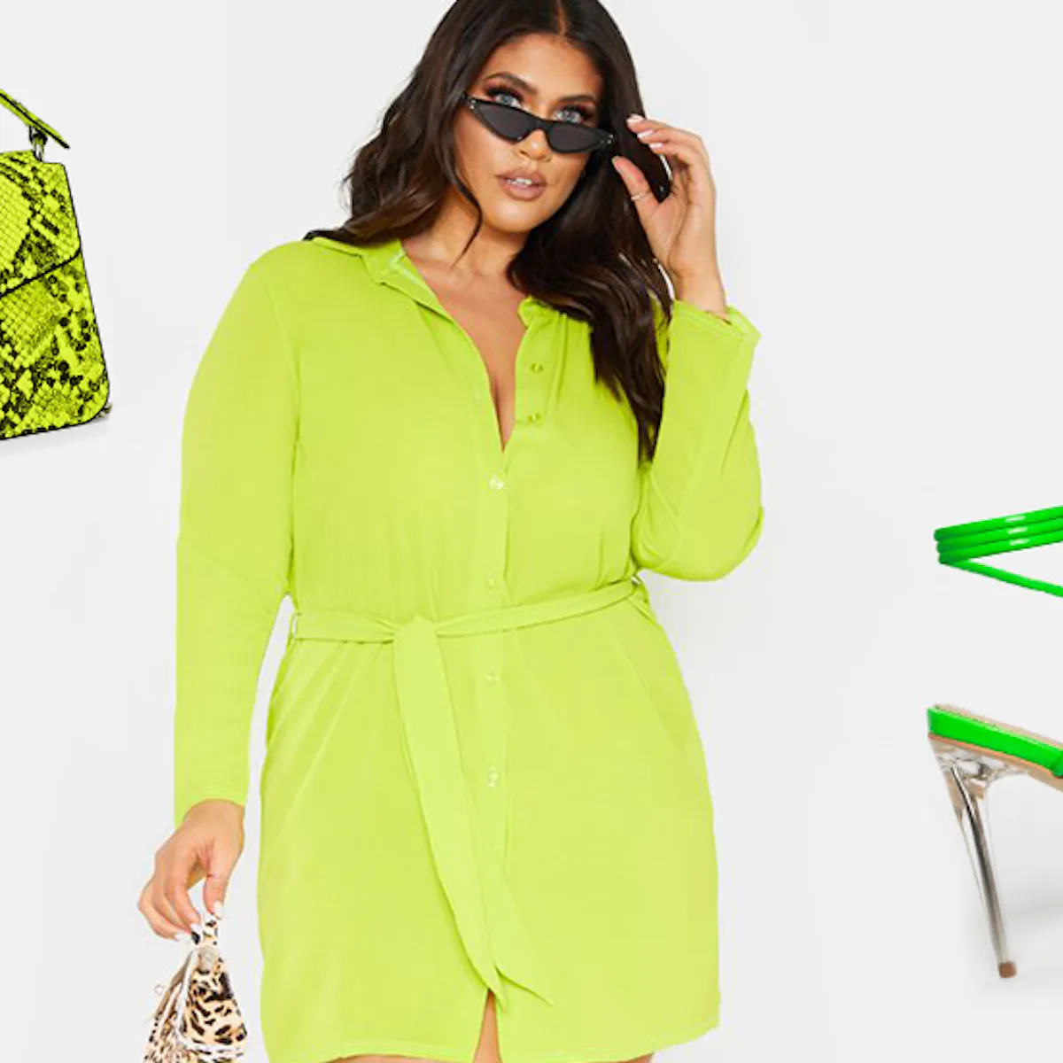 lime green dress accessories BABARONI BABARONI Chiffon Lime Green Bridesmaid Dresses Halter Short/Mini Sleeveless Ruched A-line, Lime Green / US0