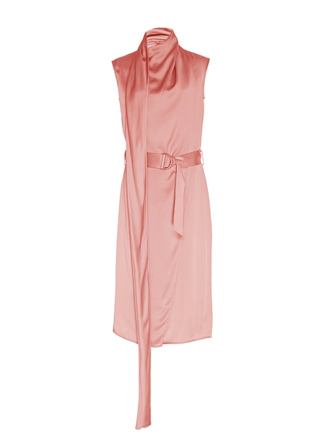  Doubleface Satin Scarf Neck Dress