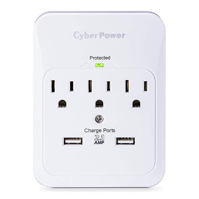CyberPower 5 Outlet Surge Wall Tap 