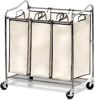 Simple Houseware Heavy-Duty 3-Bag Laundry Sorter Cart