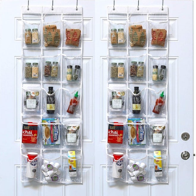 SimpleHouseware Crystal Clear Over The Door Hanging Organizer (2 Pack)