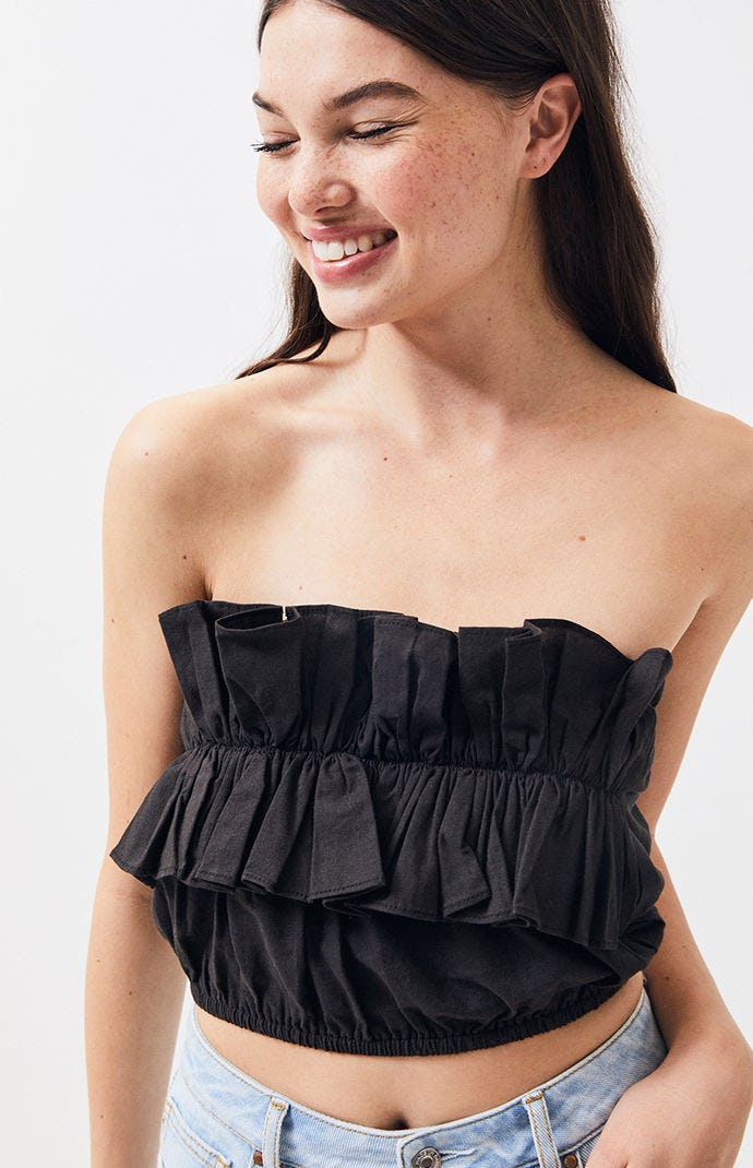 tube tops with ruffles