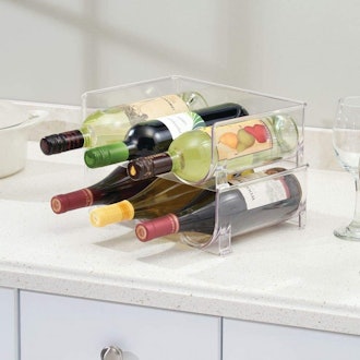 mDesign Modern Stackable Wine Bottle Stand (2 Pack)