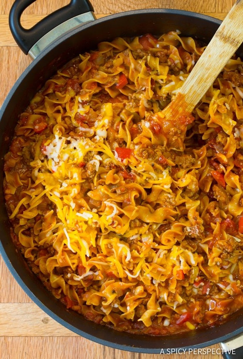 sloppy joe noodle skillet