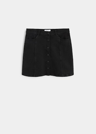 Buttoned Denim Skirt