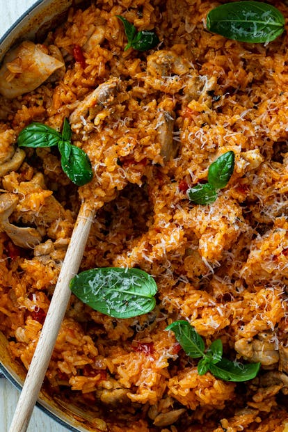 tomato basil chicken rice