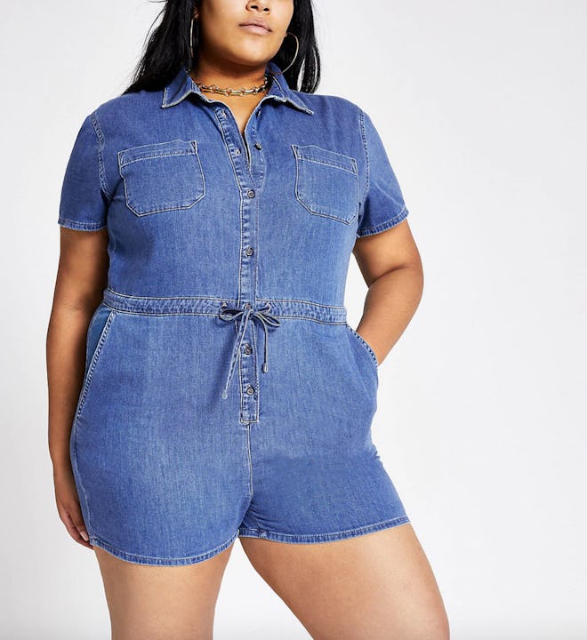 Plus Blue Denim Playsuit