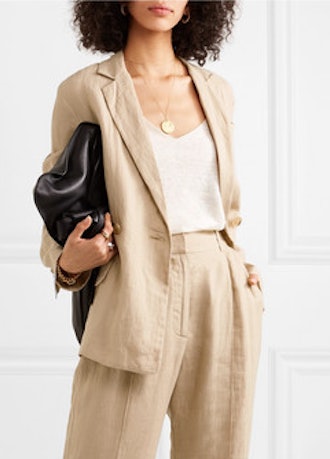 Lena Double-Breasted Linen Blazer