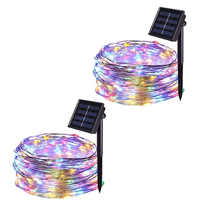 JMEXSUSS Solar Powered Waterproof String Lights (2-Pack)