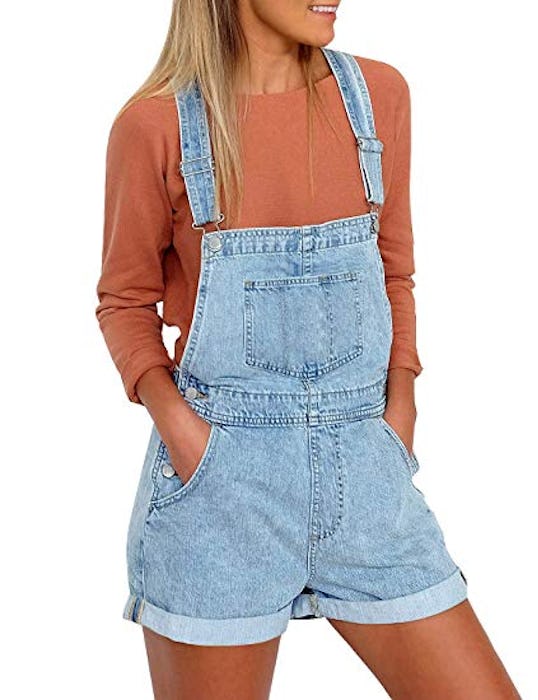 Vetinee Short Denim Bib Overalls 