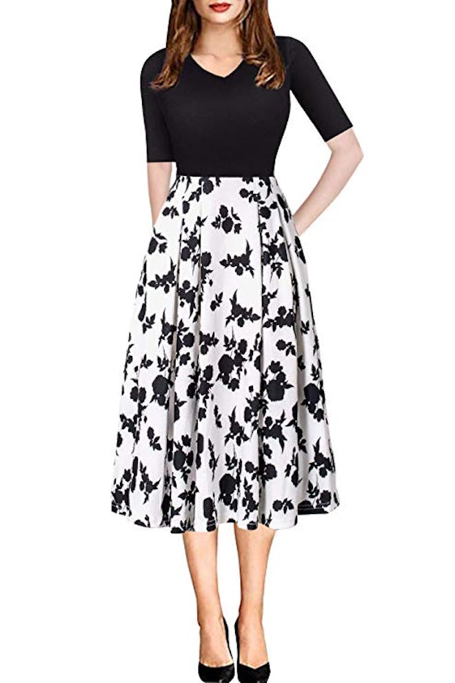 ECOLIVZIT Vintage Midi Dress