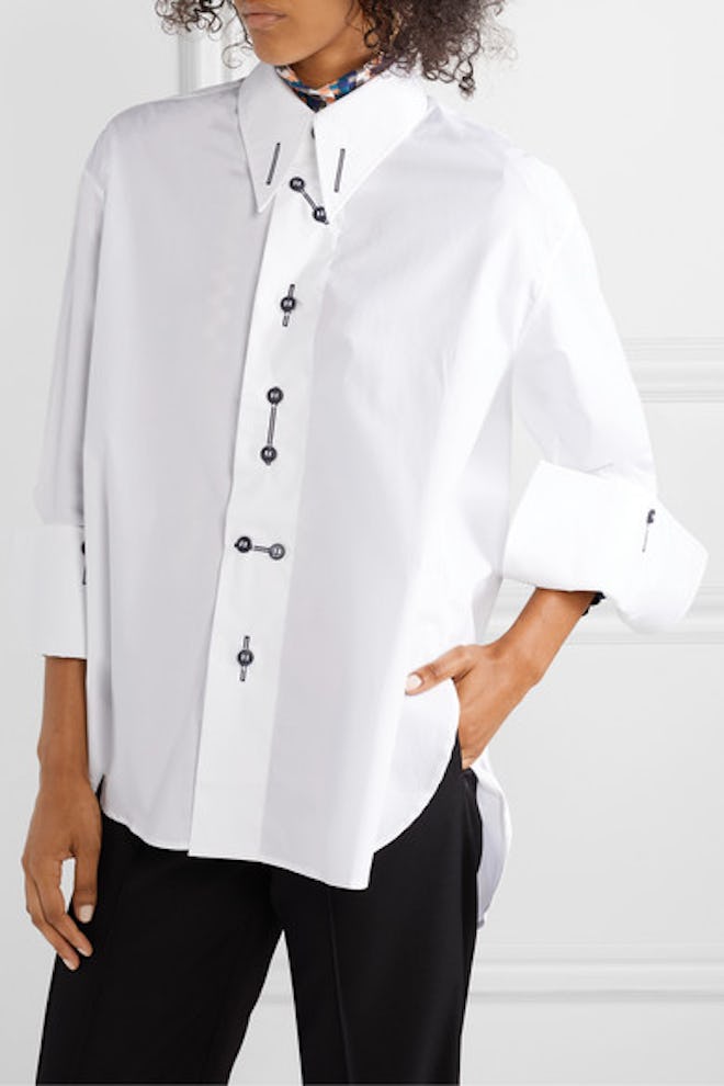 palmer//harding Linked Cotton-Blend Poplin Shirt