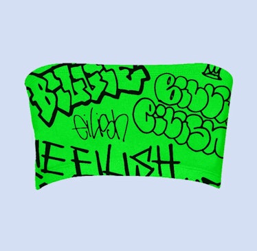 BILLIE EILISH X FREAK CITY GREEN GRAFFITI TUBE TOP + DIGITAL ALBUM