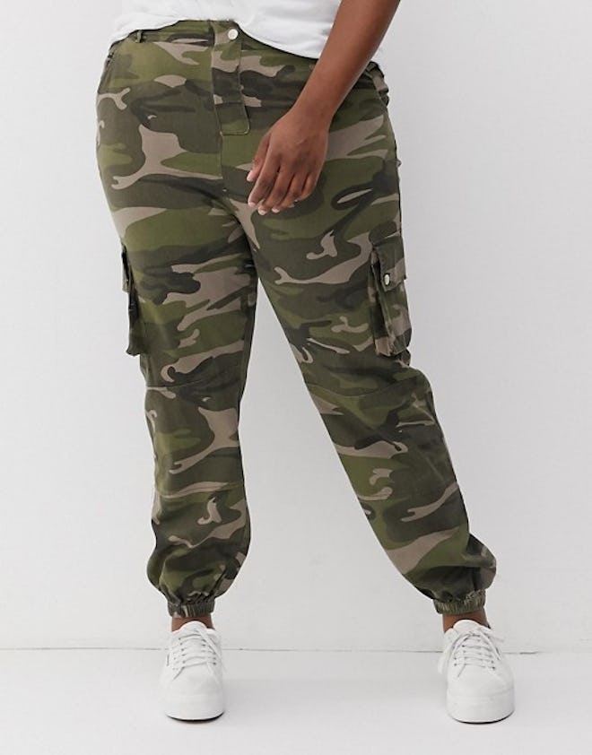 New Look Camo Utility Pants In Green Pattern