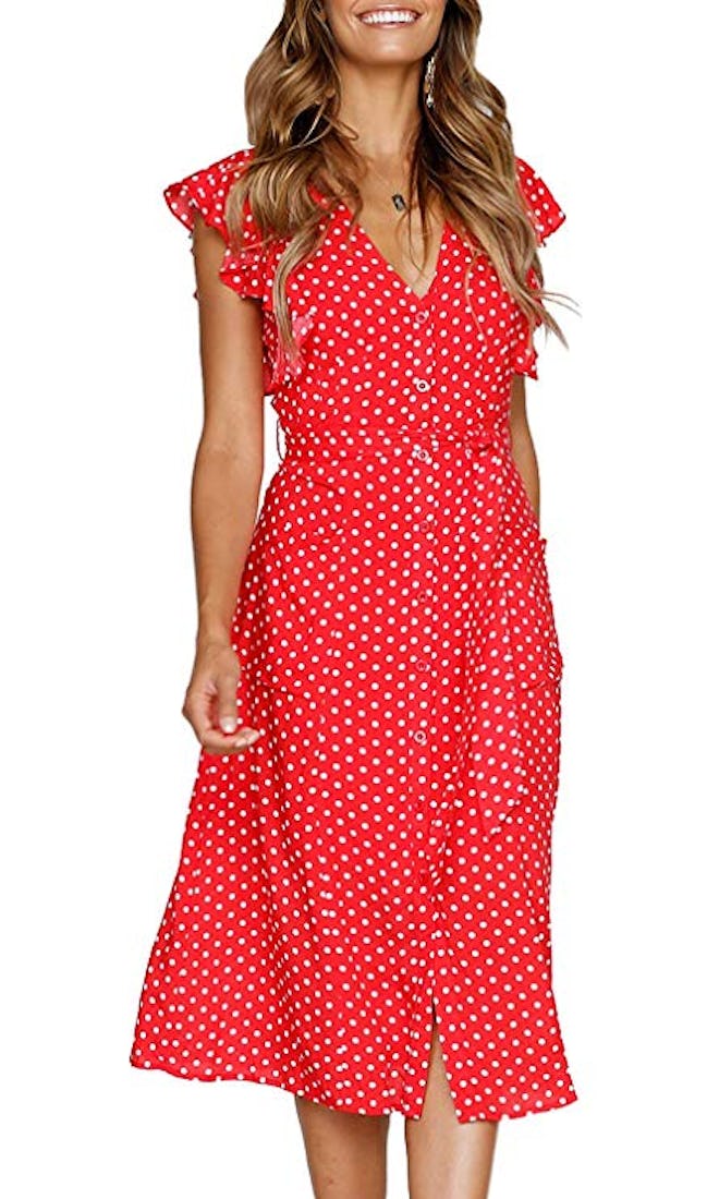 MITILLY Boho Polka Dot Dress