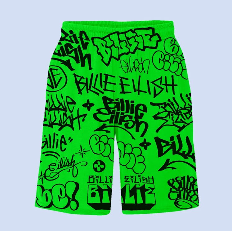 BILLIE EILISH X FREAK CITY GREEN GRAFFITI SHORTS + DIGITAL ALBUM