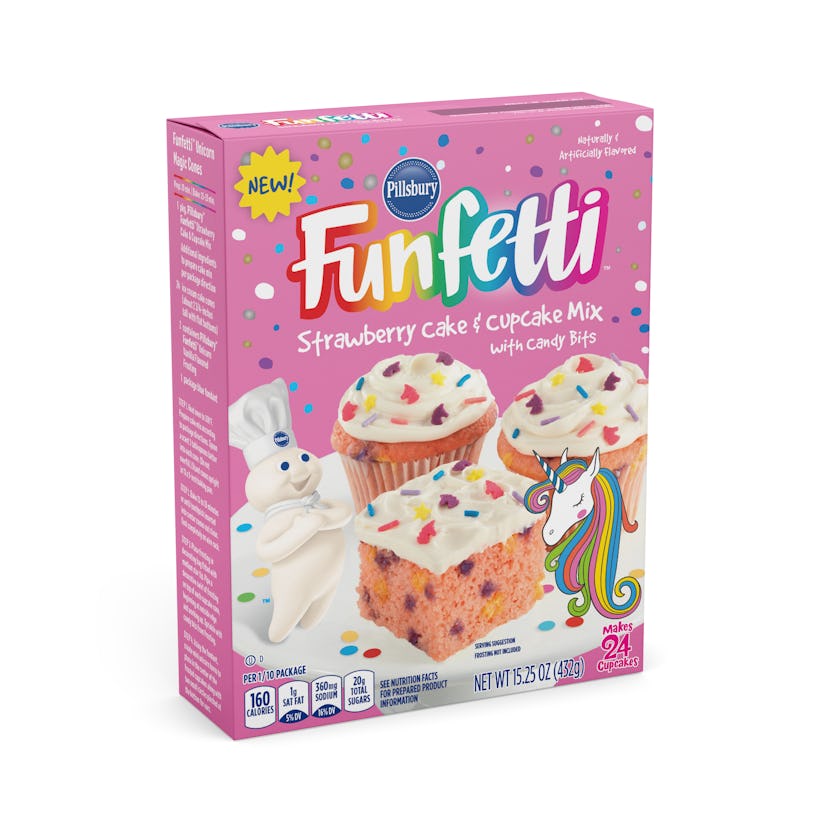 Pink Funfetti strawberry cake & cupcake mix box