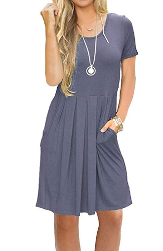 AUSELILY Casual Pleated Dress