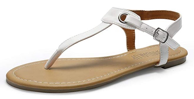 SANDALUP Women's Claire Thong Flat Sandals with Buckle