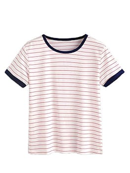 MAKEMECHIC Striped Crewneck Tee 