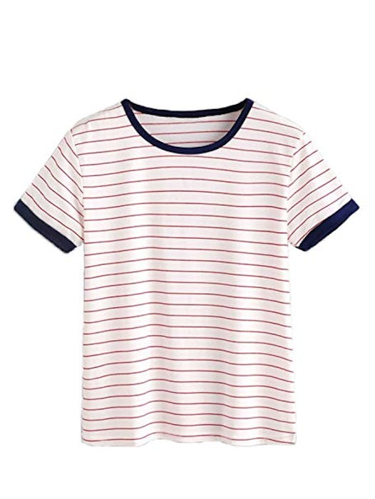 MAKEMECHIC Striped Crewneck Tee 