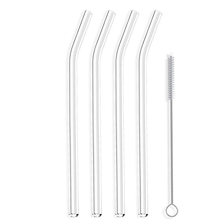  Hummingbird Glass Straws (4-Pack)