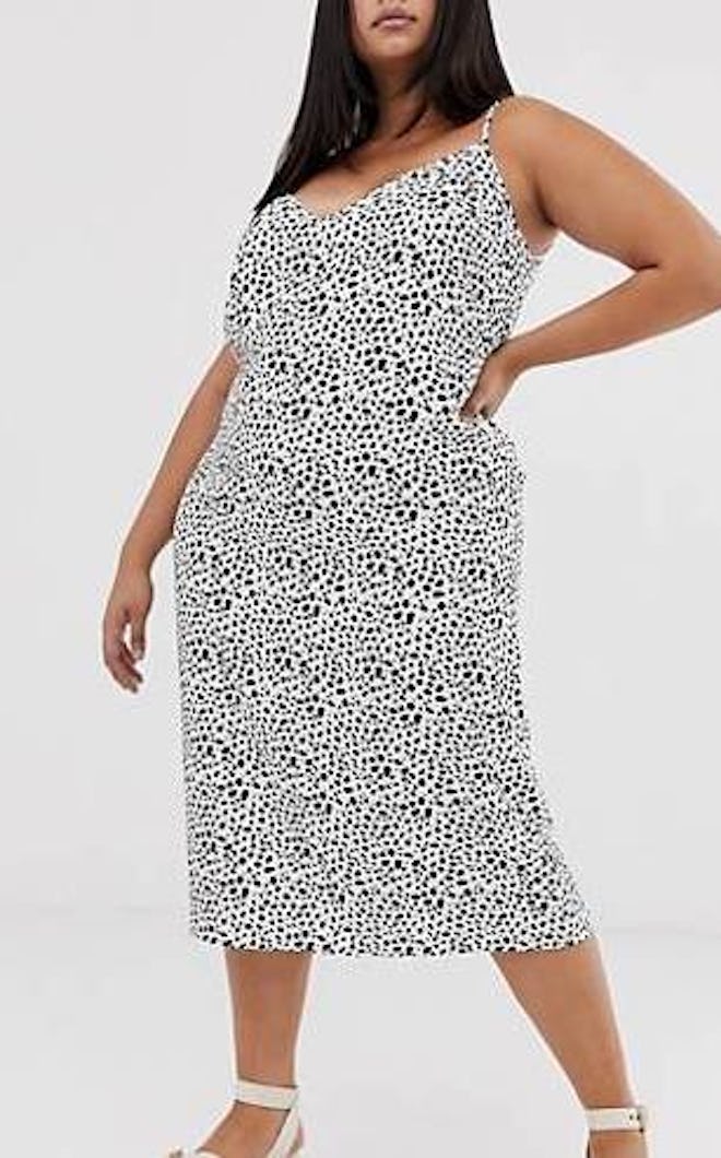 Midi Cami Slip Dress In Polka Dot