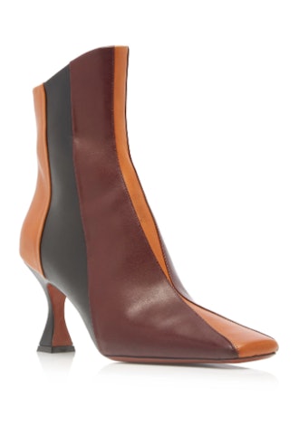 Duck Two Tone Leather Ankle Boots