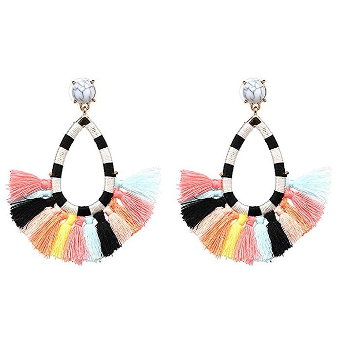 Fifata Women's Beaded Tassel Earrings