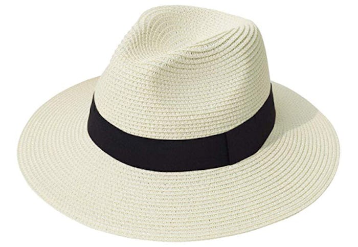 Lanzom Women Wide Brim Straw Panama