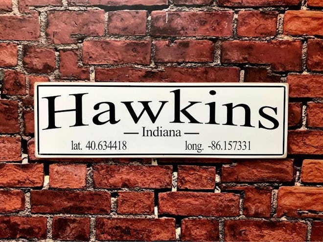 Hawkins, Indiana Wood Sign