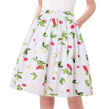 Taydey A-Line Pleated Vintage Skirt