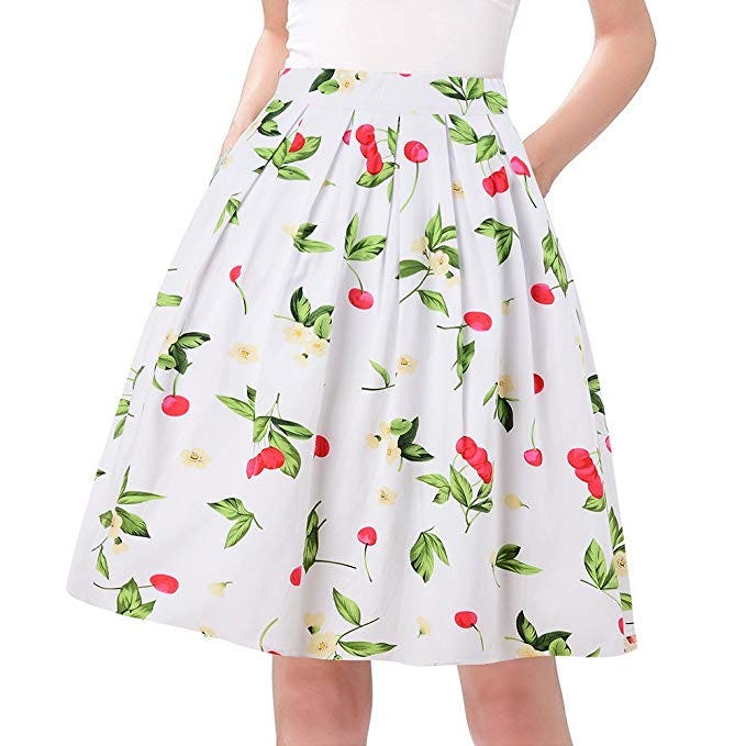 Taydey A-Line Pleated Vintage Skirt