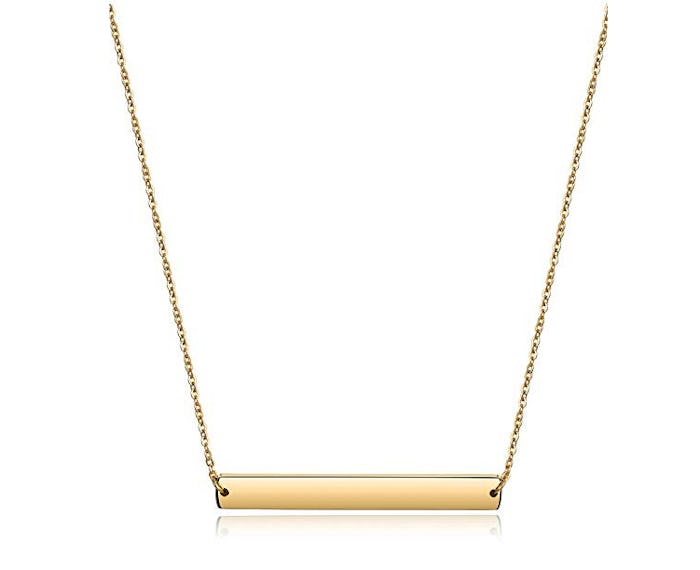 Wistic Engravable Bar Pendant Necklace