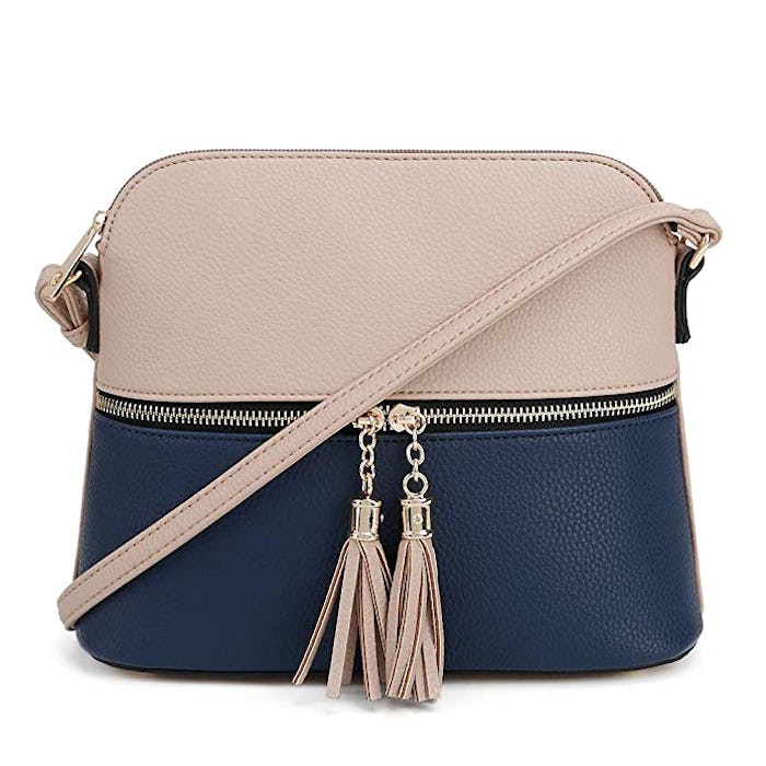 SG SUGU Lightweight Medium Dome Crossbody Bag with Tassel 