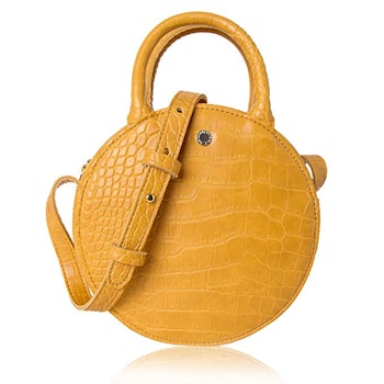 The Lovely Tote Co. Women's Fashion Mini Crocodile Circle Crossbody Bag