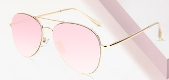 SOJOS Classic Aviator Mirrored Flat Lens Sunglasses