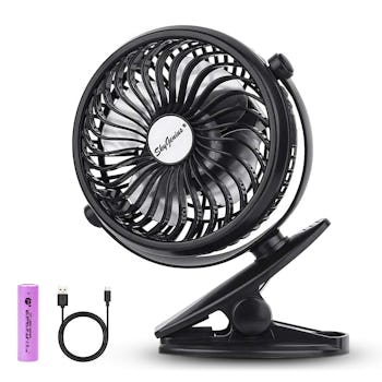 SkyGenius Battery Operated Clip On Mini Desk Fan 