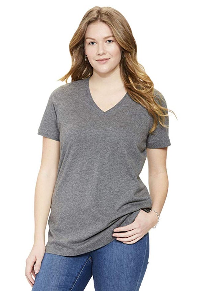Woman Within Women's Plus Size Perfect V-Neck Tee
