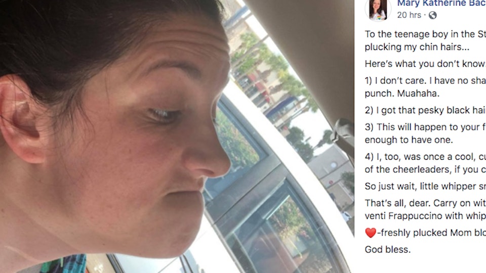 A Teenage Boy Filmed This Mom Plucking Her Chin Hairs Her