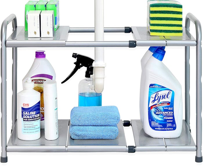 SimpleHouseware Under Sink Expandable Shelf Organizer 